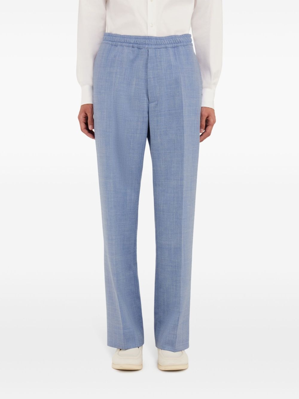 mélange-effect trousers - 4