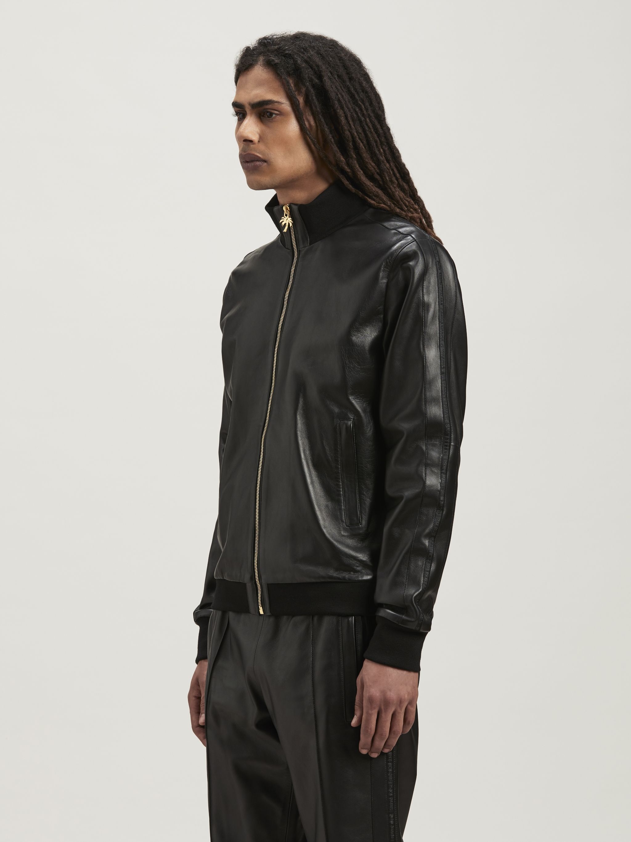 LEATHER TRACK JACKET - 4