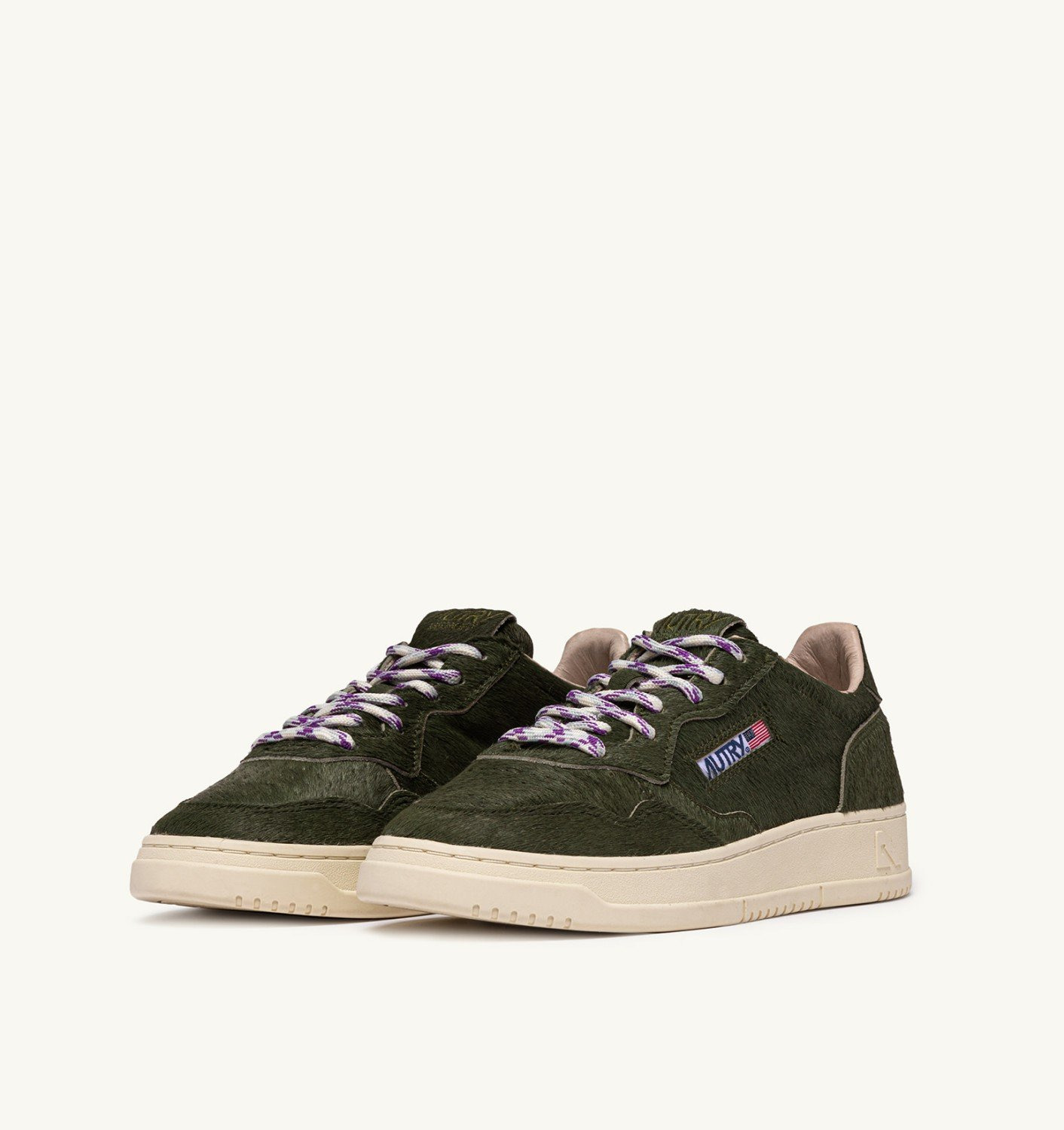 MEDALIST LOW SNEAKERS IN MILITARY GREEN PONY HAIR EFFECT - 3