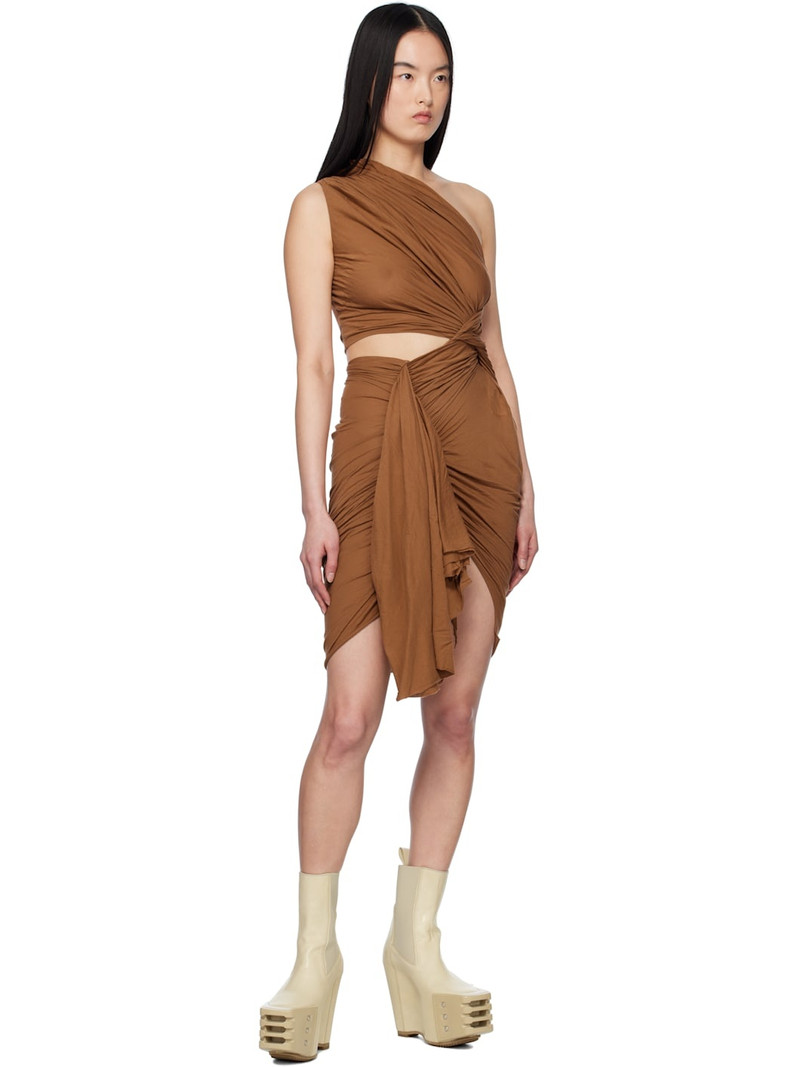 Rick Owens DRKSHDW Orange Hollywood Cotton Gauze Jersey Fog Minidress outlook