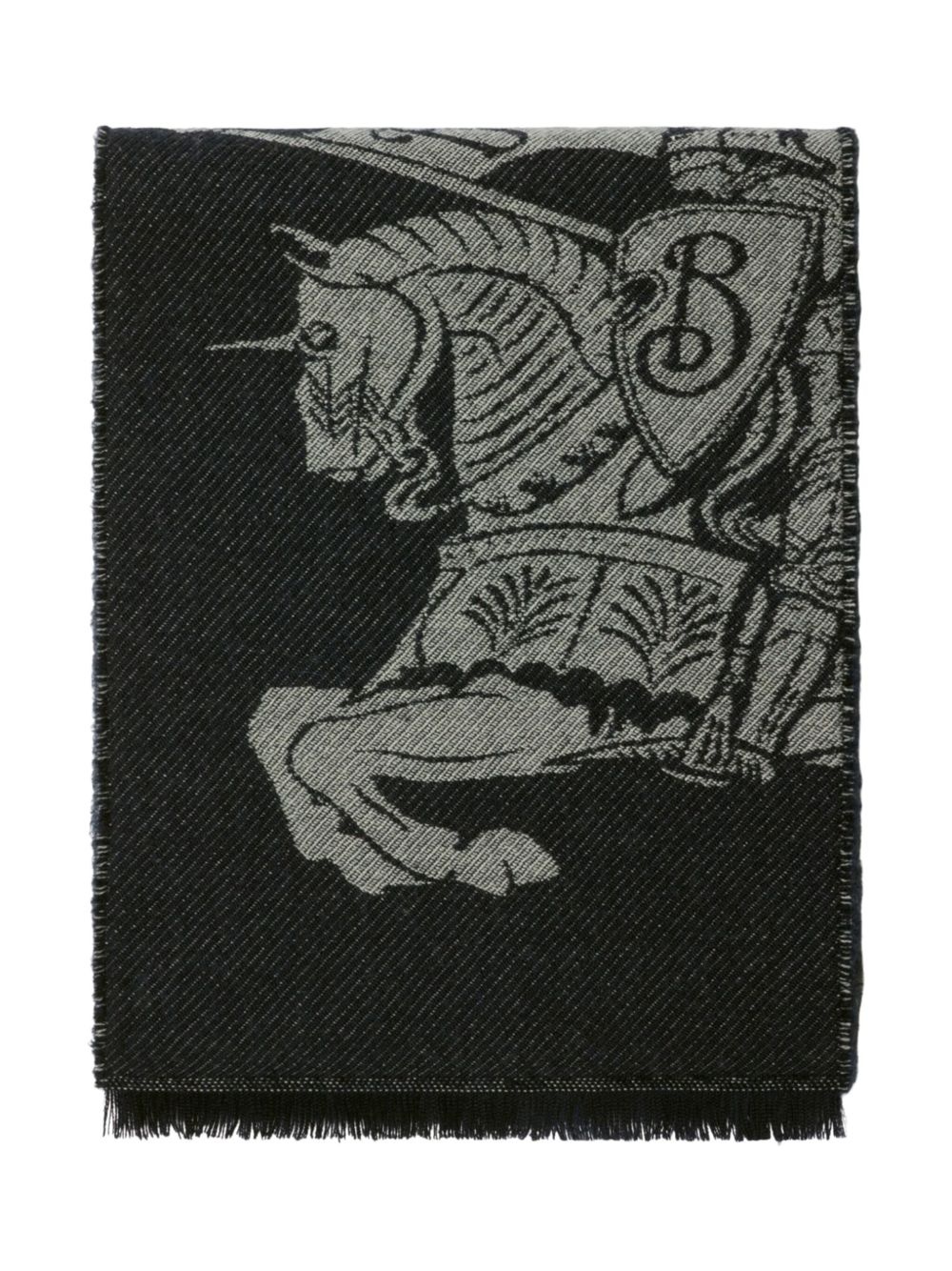 reversible logo wool scarf - 2