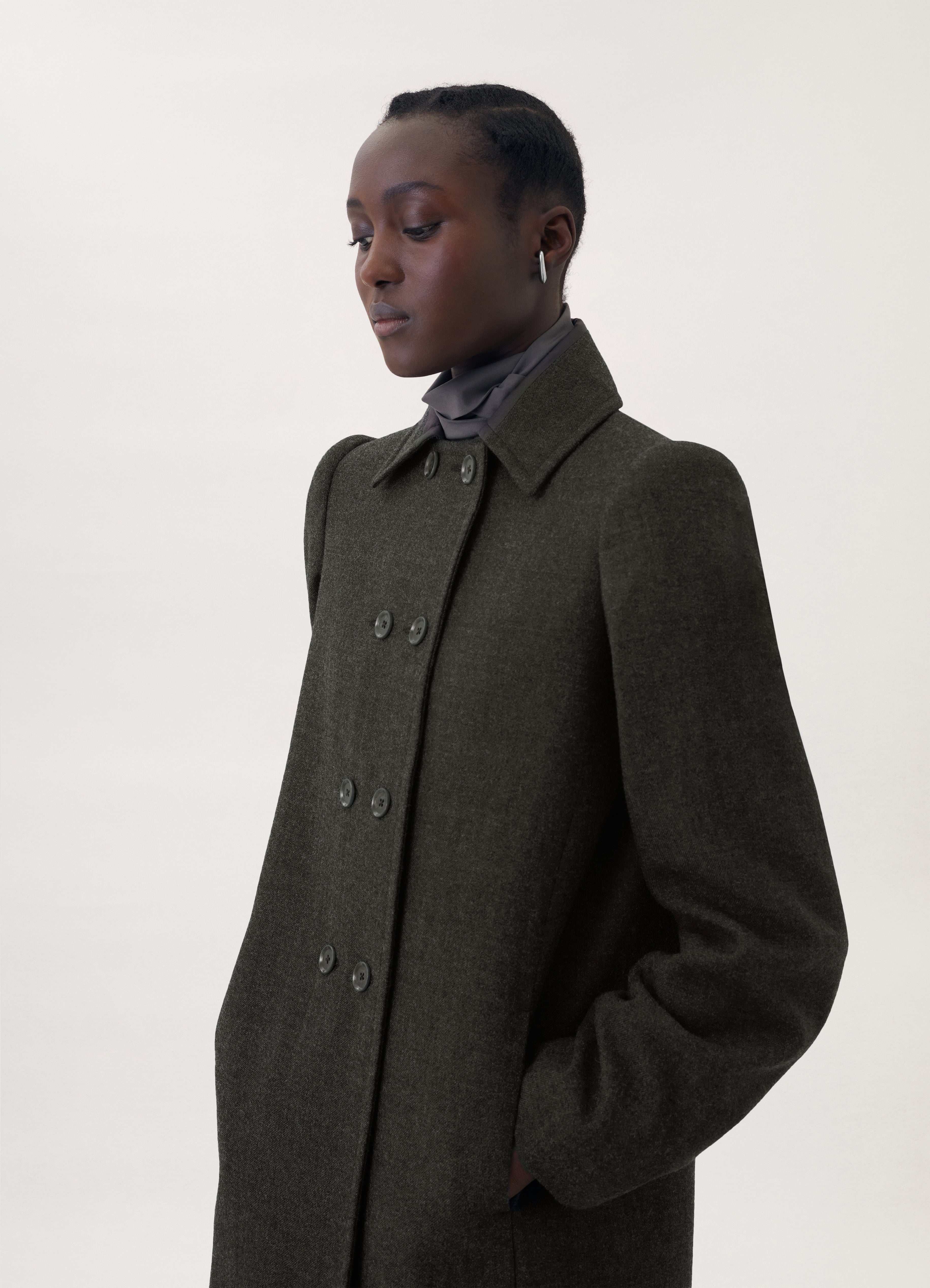 LONG DOUBLE BREASTED COAT - 4