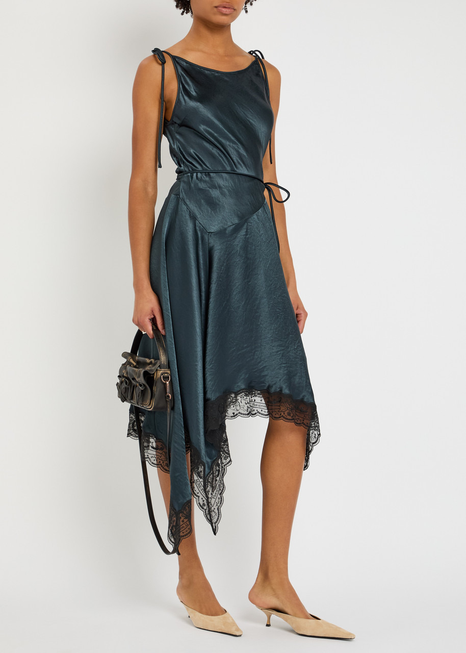 Acne Studios Doyla Asymmetric Satin Midi Dress - 4