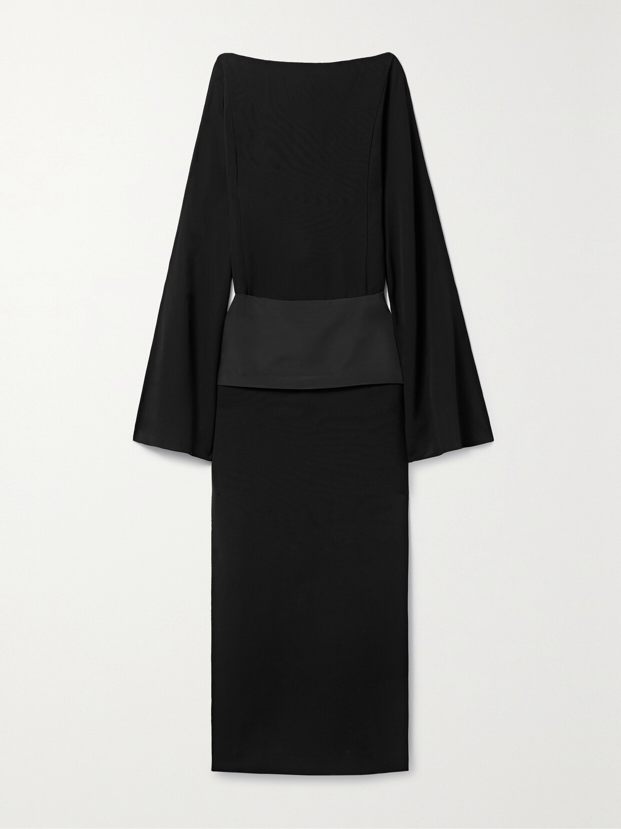 Nanette Faille-trimmed Crepe Maxi Dress - 1
