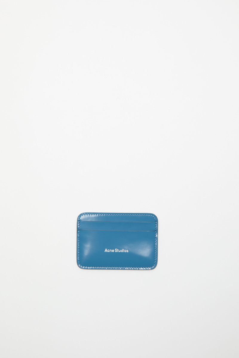 Leather card holder - Denim blue 1