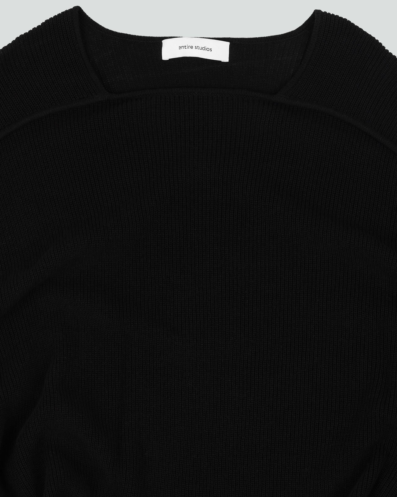 KNIT BLOCK TEE BLACK - 5