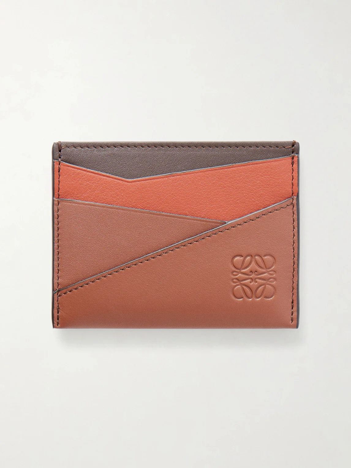 Puzzle Edge Logo-Debossed Leather Cardholder - 1