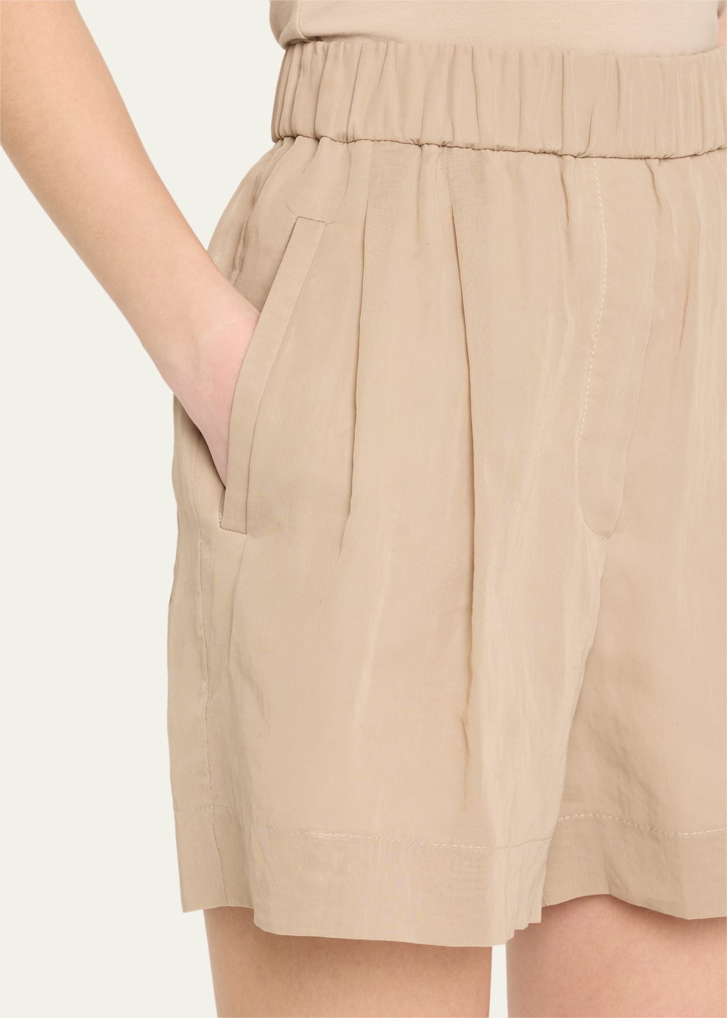 Pull-Up Cotton Gauze Shorts - 5