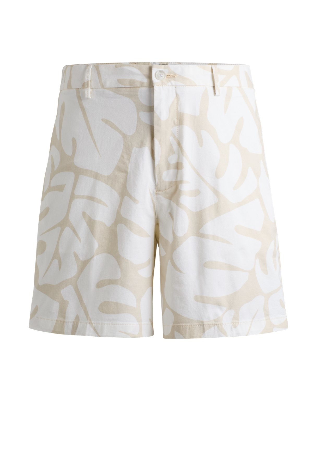 REGULAR-FIT SHORTS IN PRINTED STRETCH-COTTON TWILL - 1