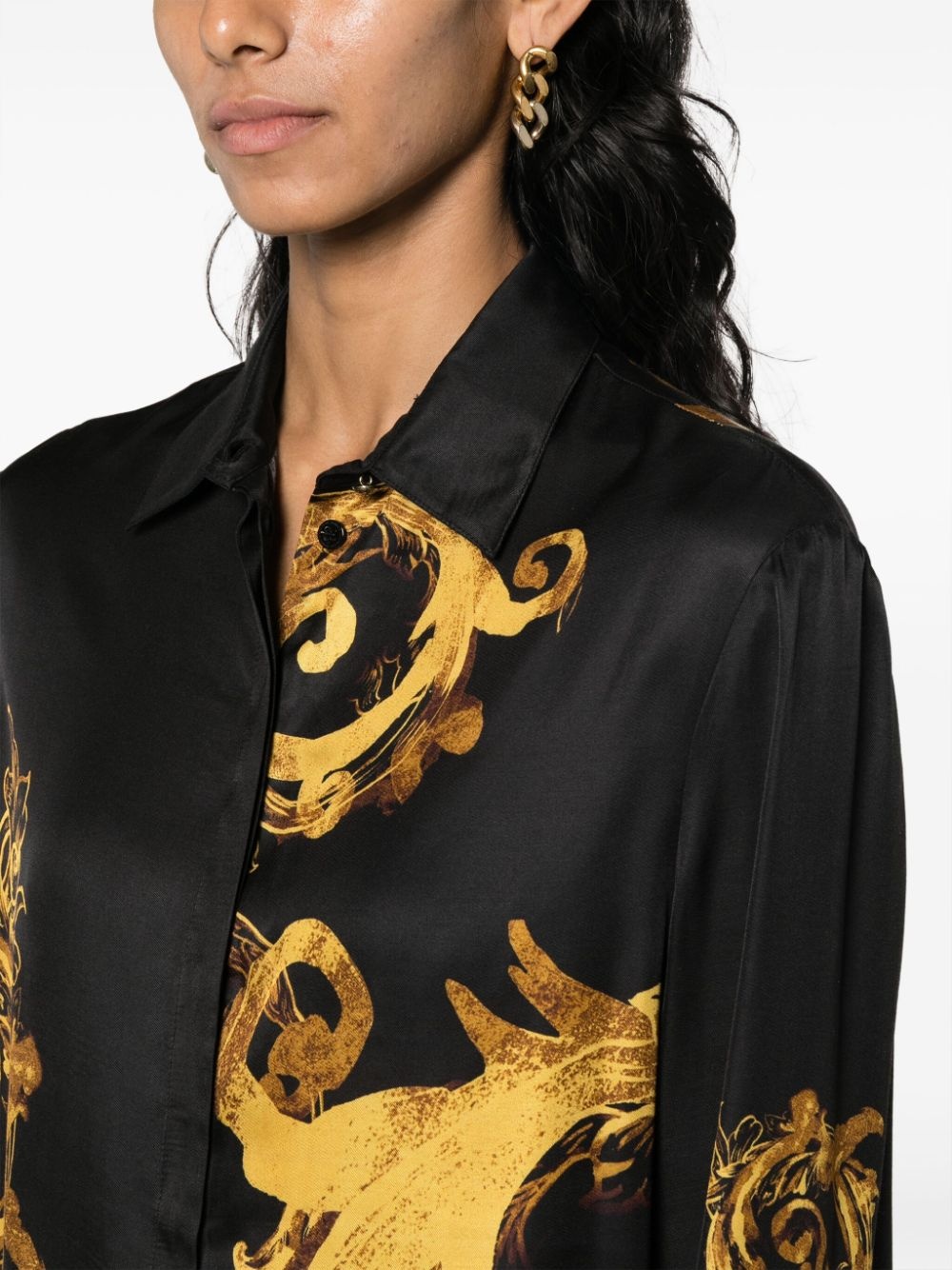 Chain Couture-print satin shirt - 5