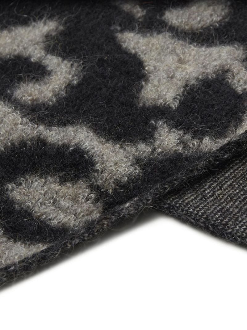 intarsia-knit logo scarf - 2