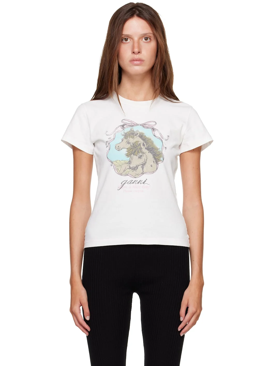 White Qixi Basic Cotton Jersey Baby Fit T-shirt - 1