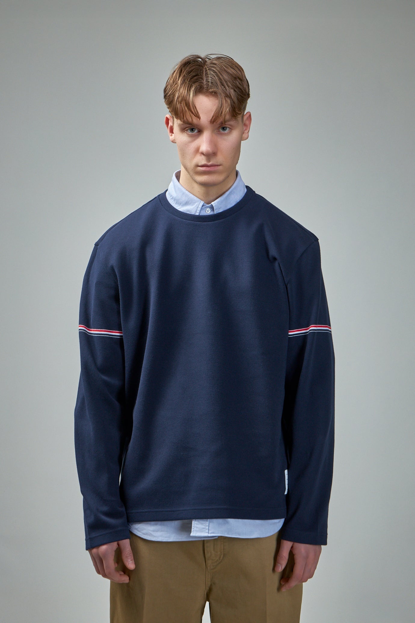 Thom Browne Rugby Fit Long Sleeve Tee In Cotton