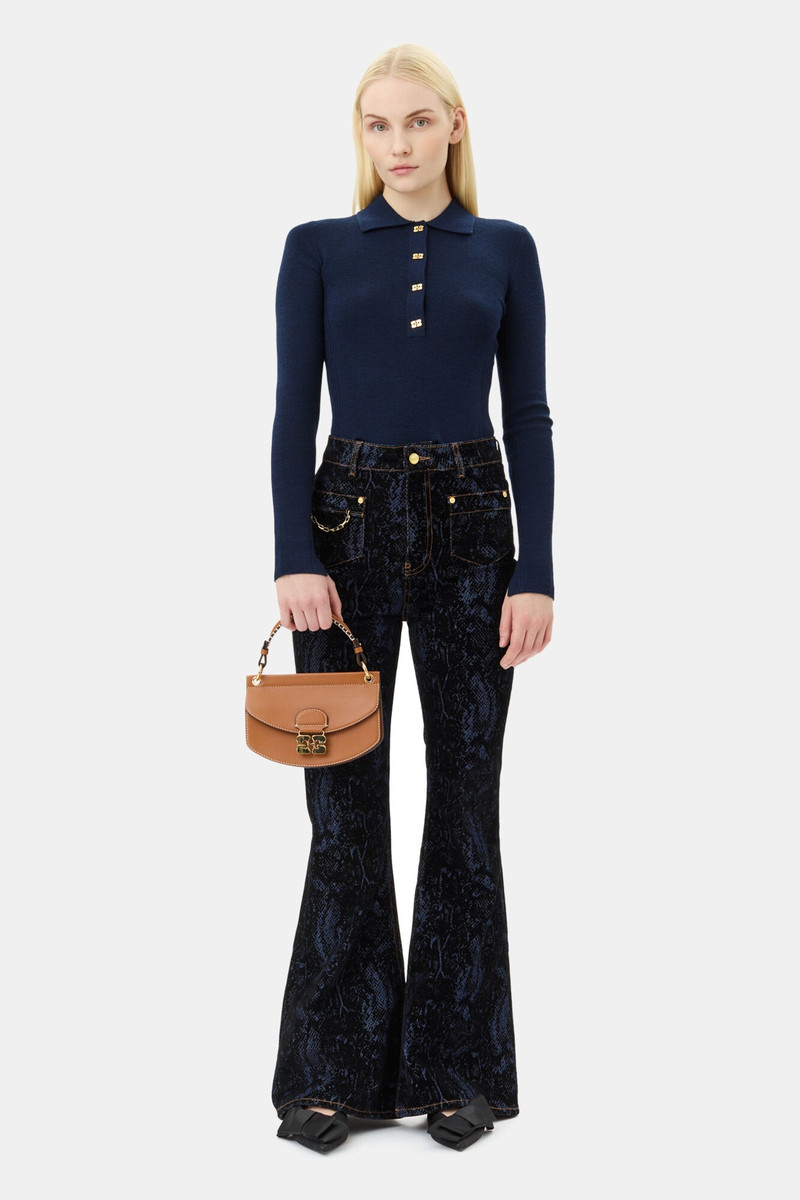 GANNI BLUE SNAKE GODDI JEANS outlook
