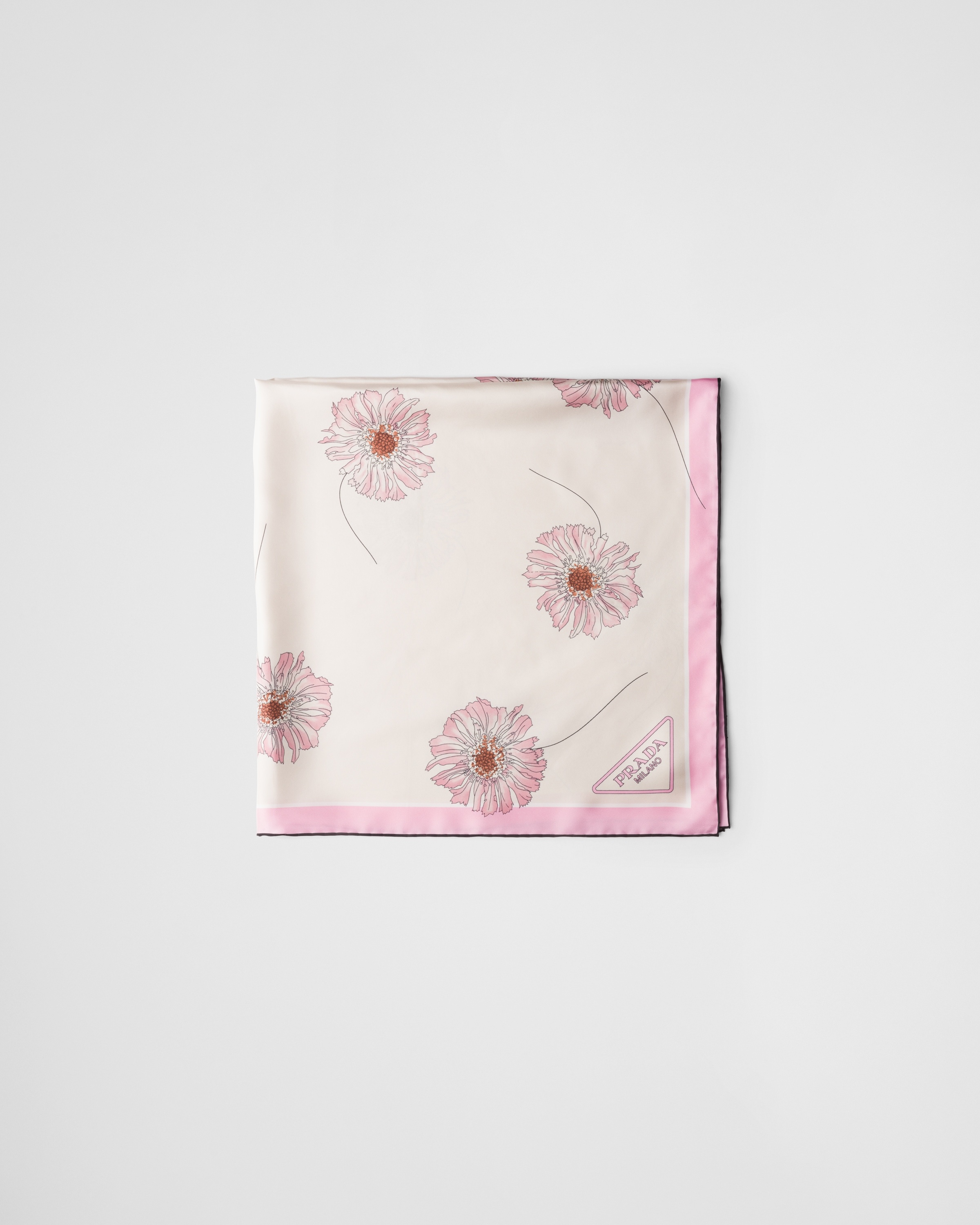 Printed silk twill foulard - 1