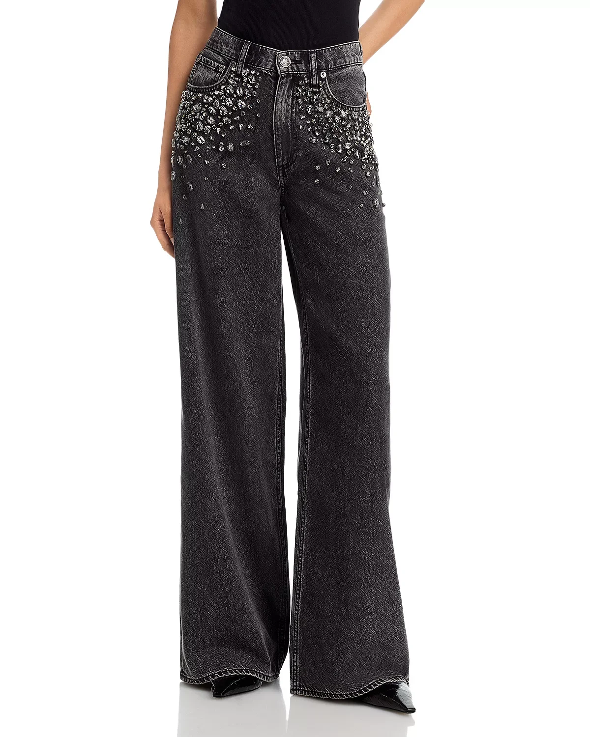 Sofie High Rise Full Wide Leg Jeans in Jewel - 1