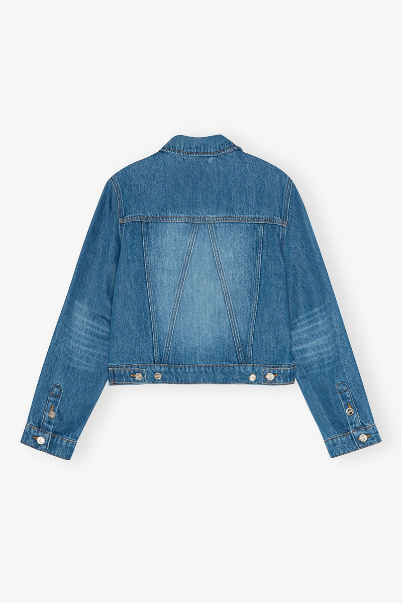 GANNI MID BLUE DENIM JACKET outlook