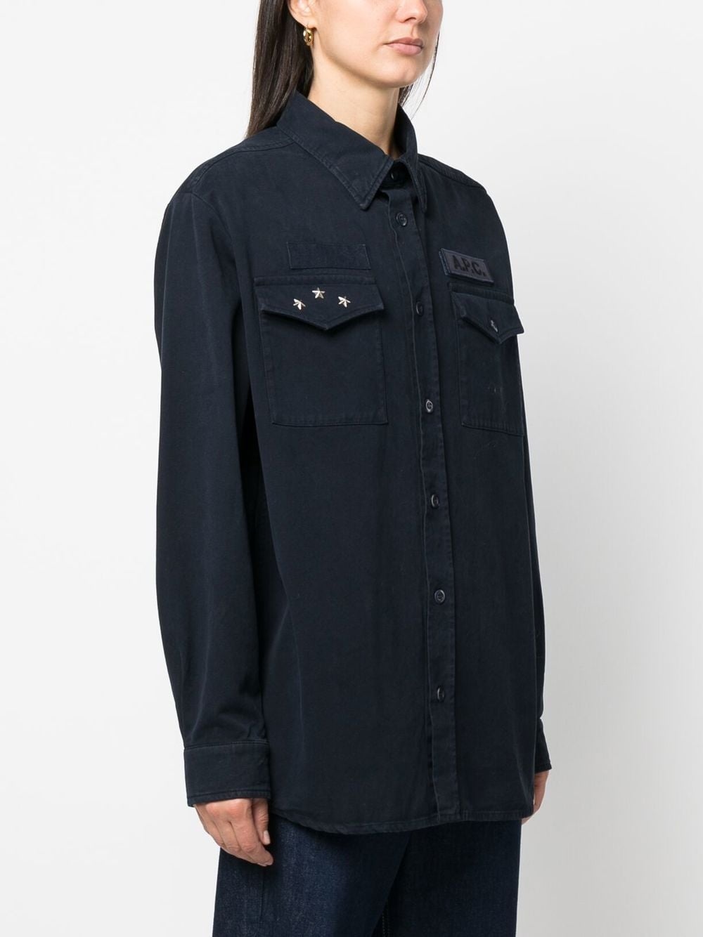 stud-embellished long-sleeve jacket - 3