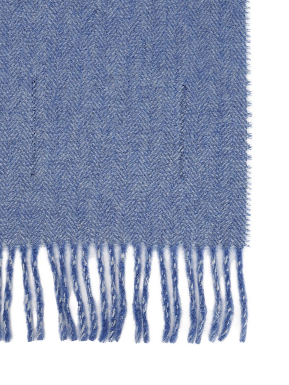 check-patterned fringe scarf - 2