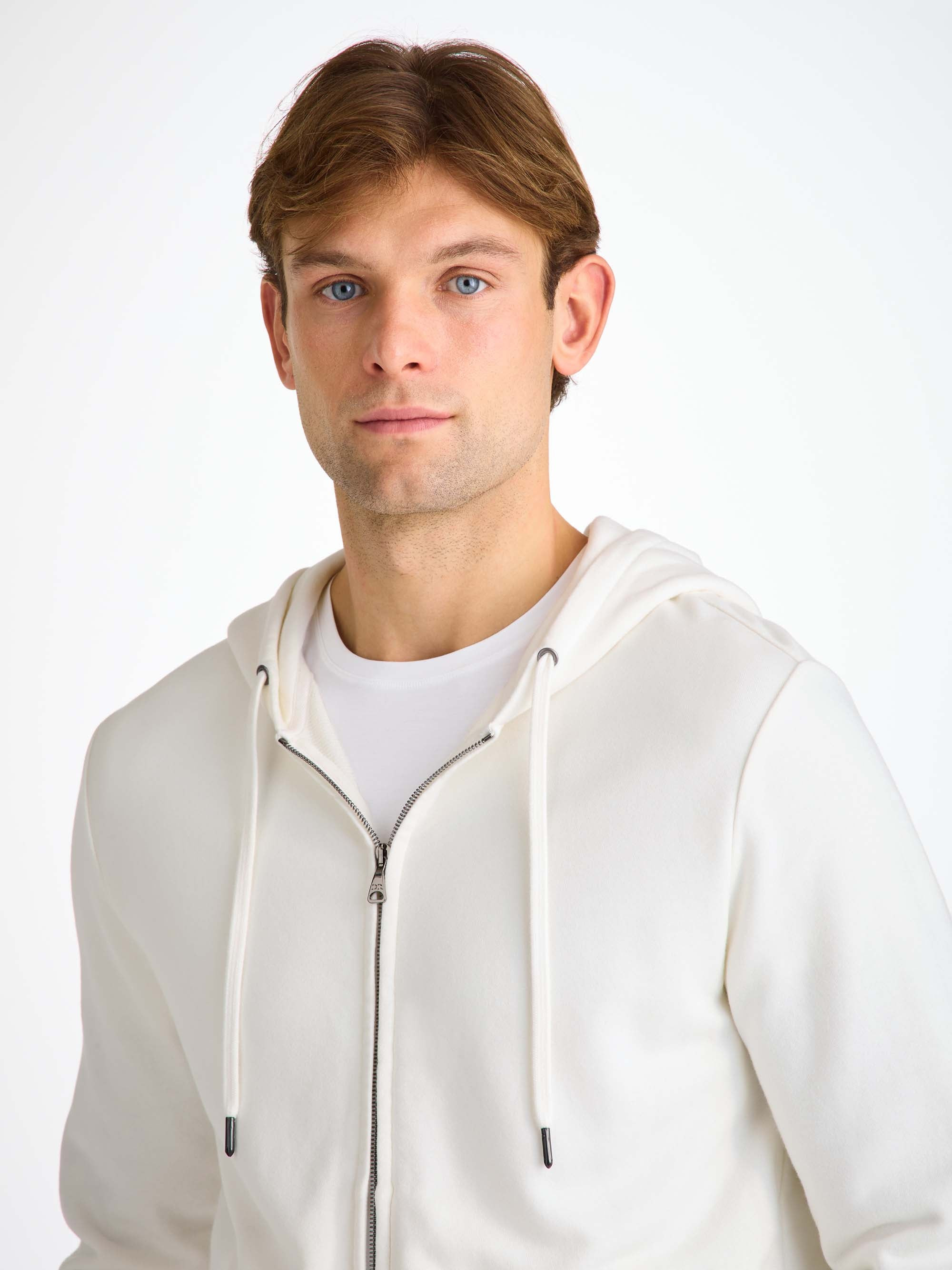 Men's Hoodie Quinn Cotton Modal White - 6