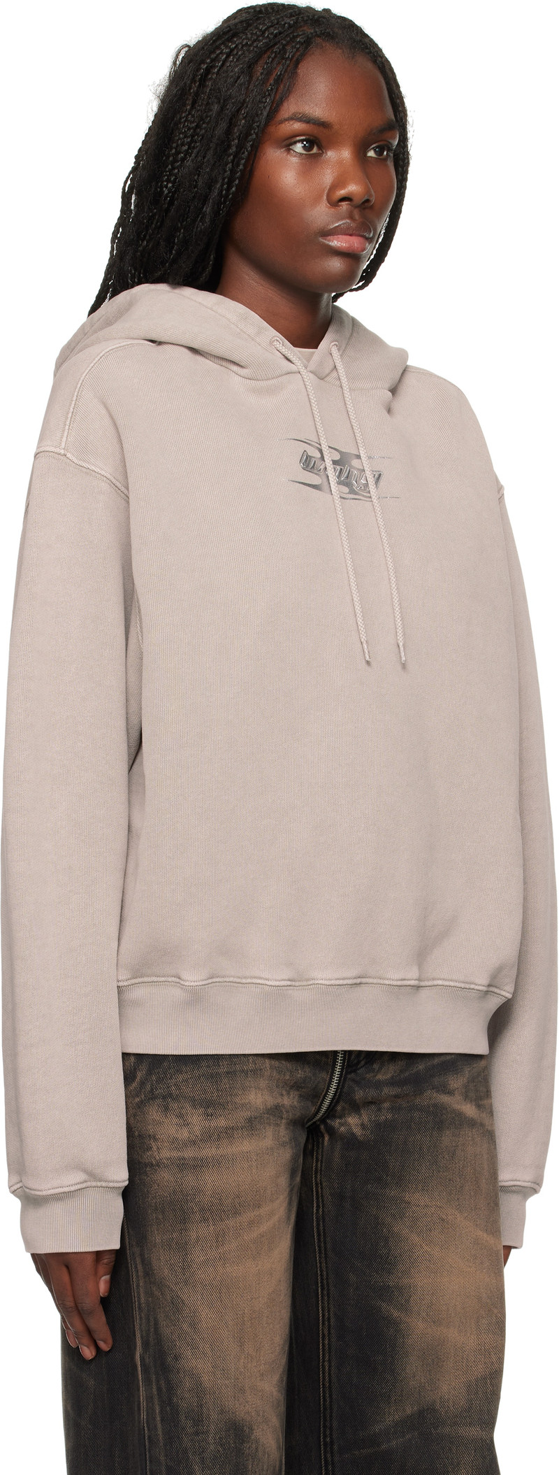 alexanderwang.t Taupe Blade Logo-Embossed Hoodie outlook