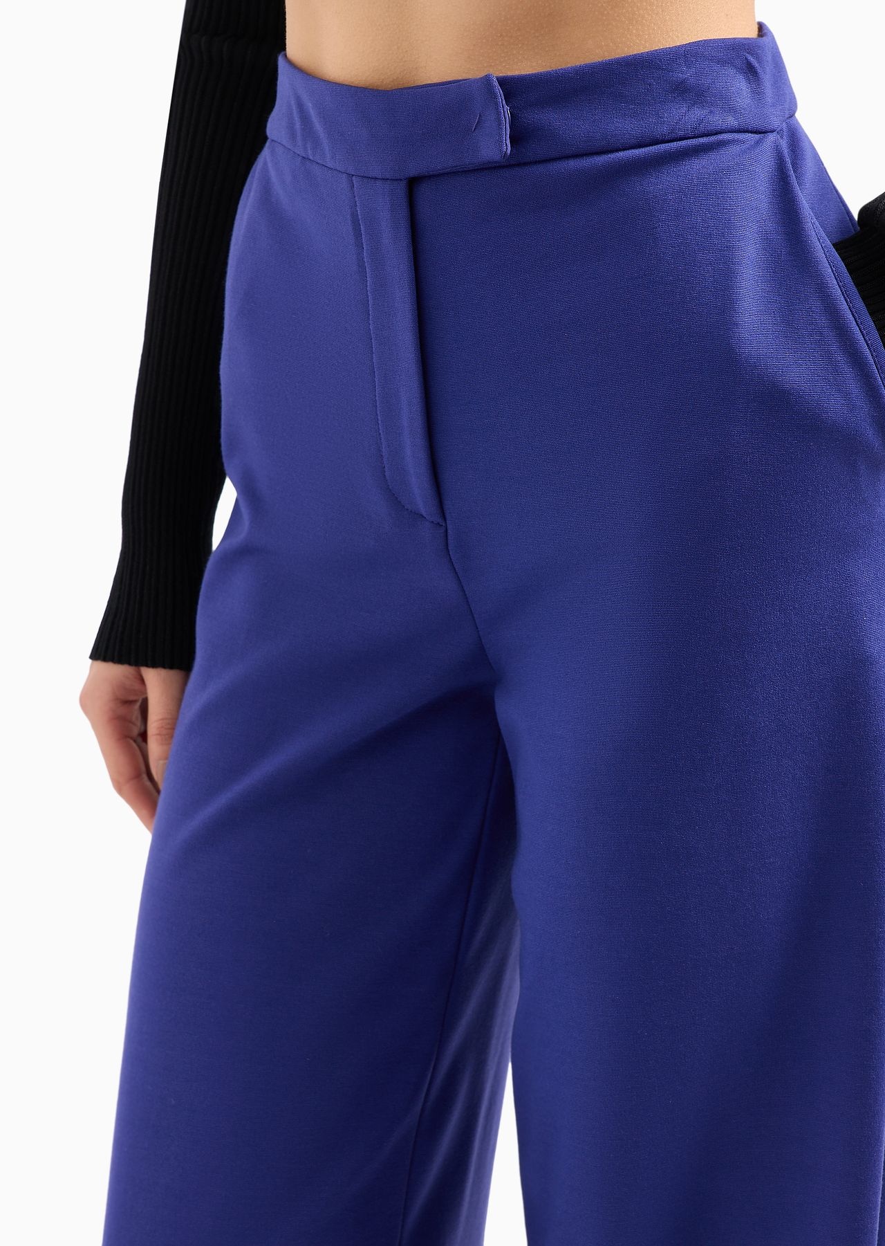 Stretch Milano-stitch fabric trousers with narrow hem - 5