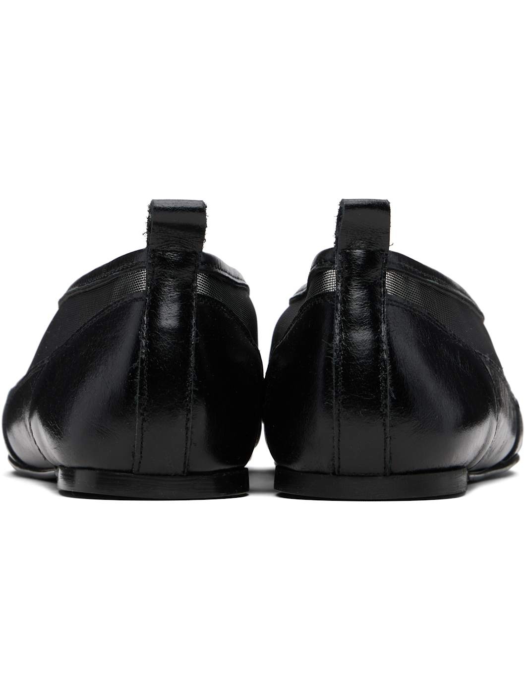 Black Pili Mesh Ballerina Flats - 2