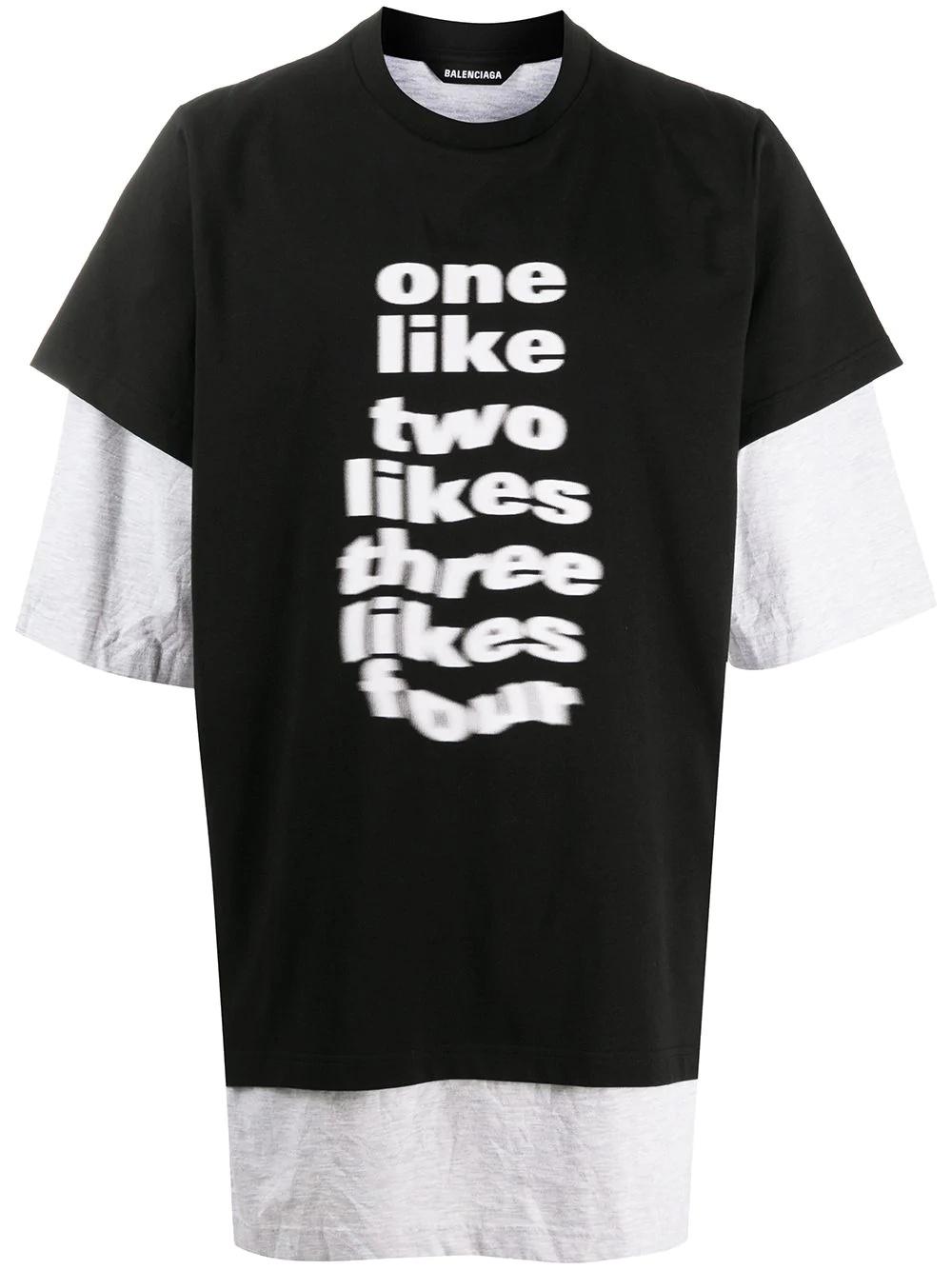 layered slogan-print T-shirt - 1