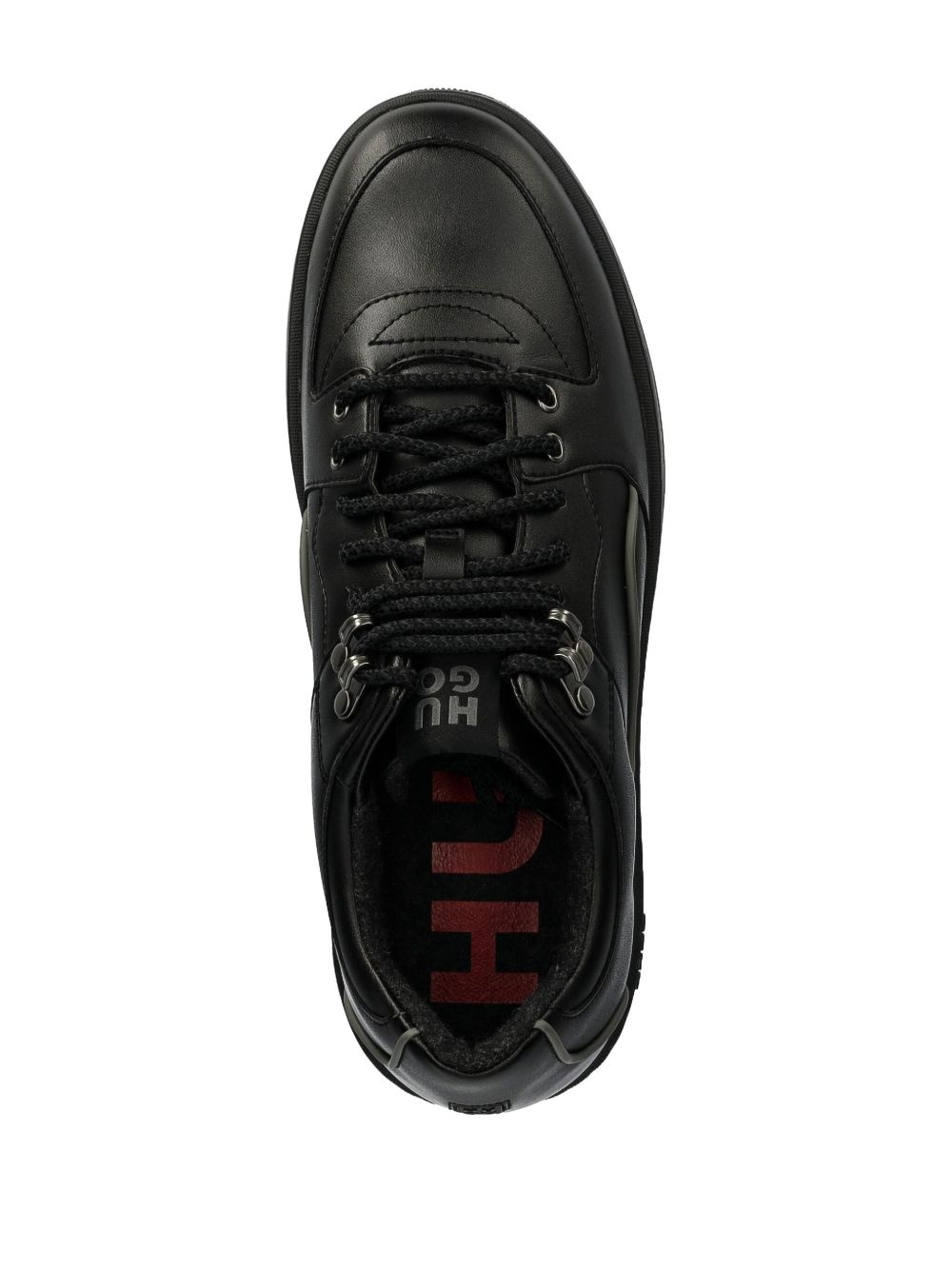faux-leather sneakers - 4