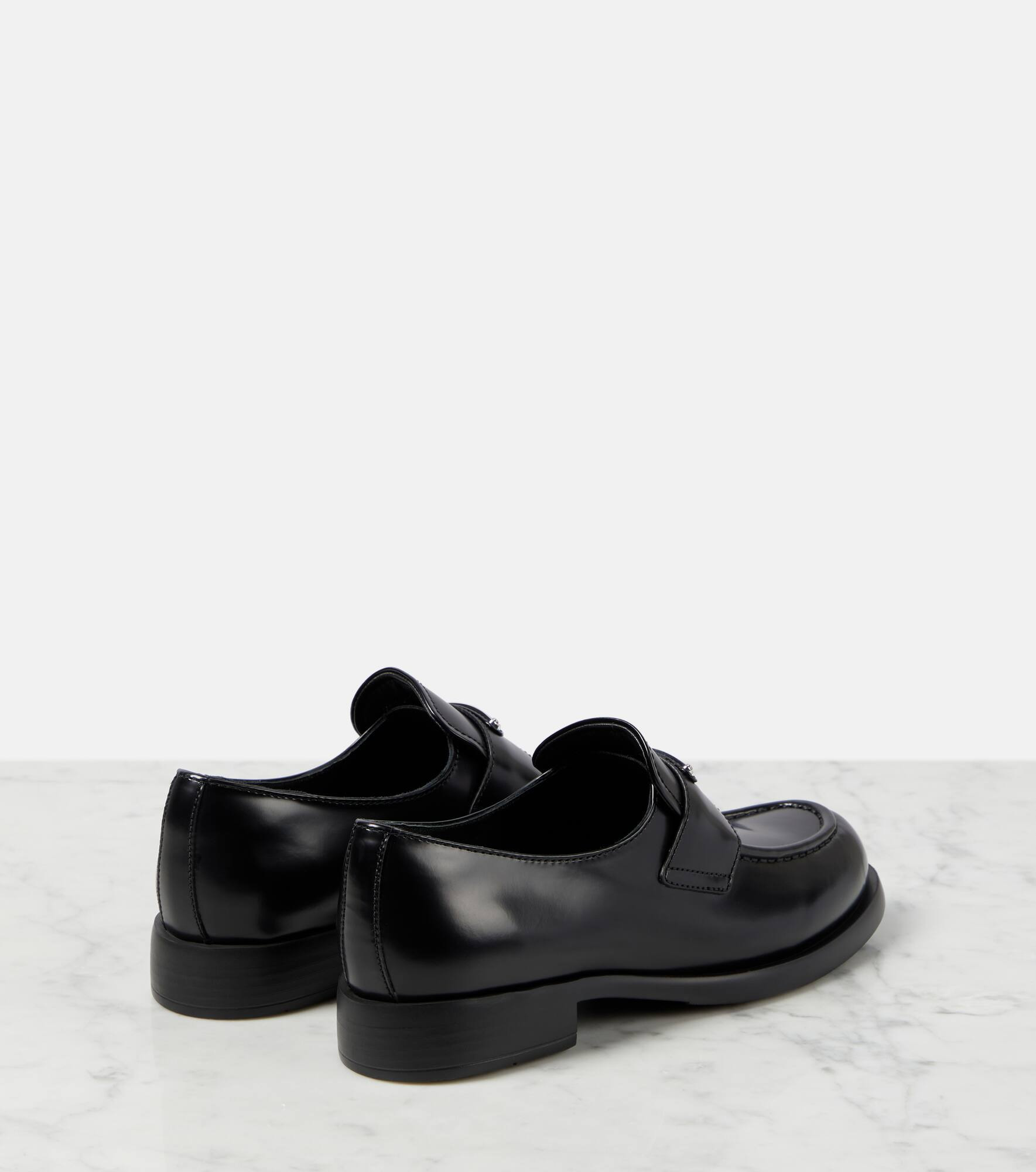 Logo leather loafers - 3