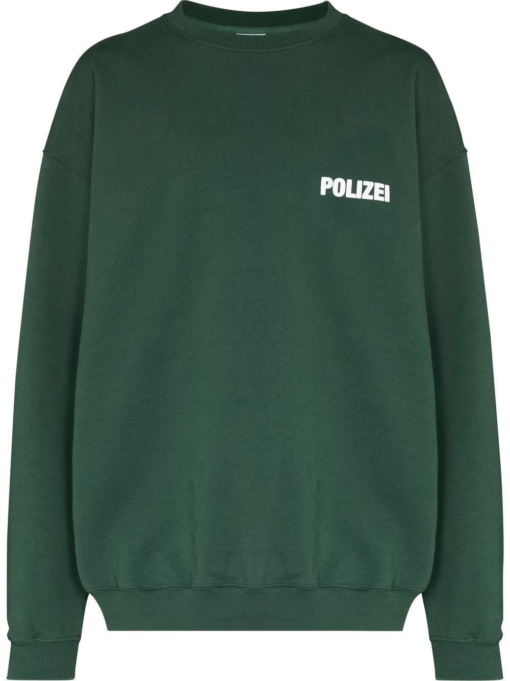 Polizei-print crew neck sweatshirt - 1