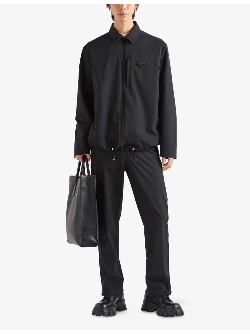 Prada Logo-Embellished Stretch-Woven Trousers outlook