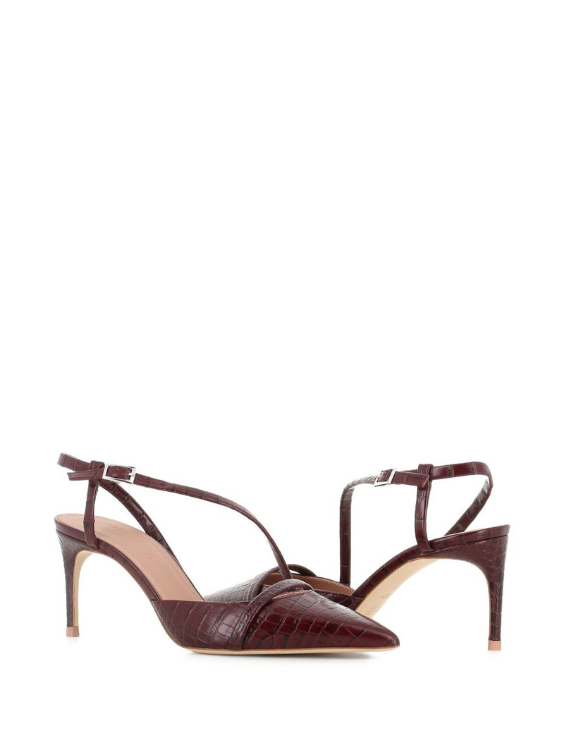 70mm Valeria crocodile-embossed pointed-toe pumps 5