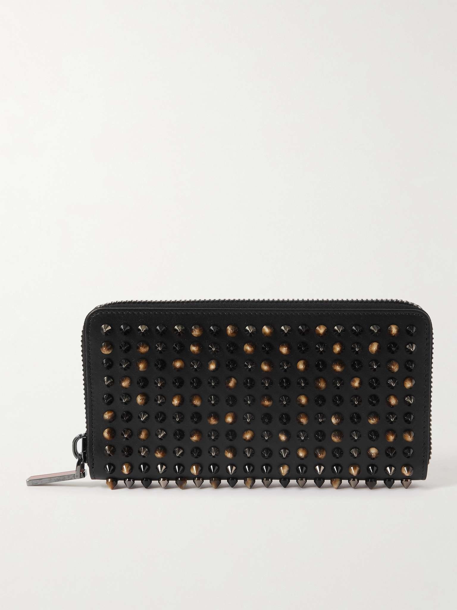 Spiked Leather Zip-Around Wallet - 1