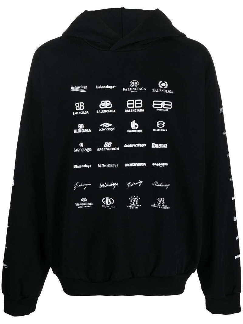 logo-print long-sleeve hoodie - 1