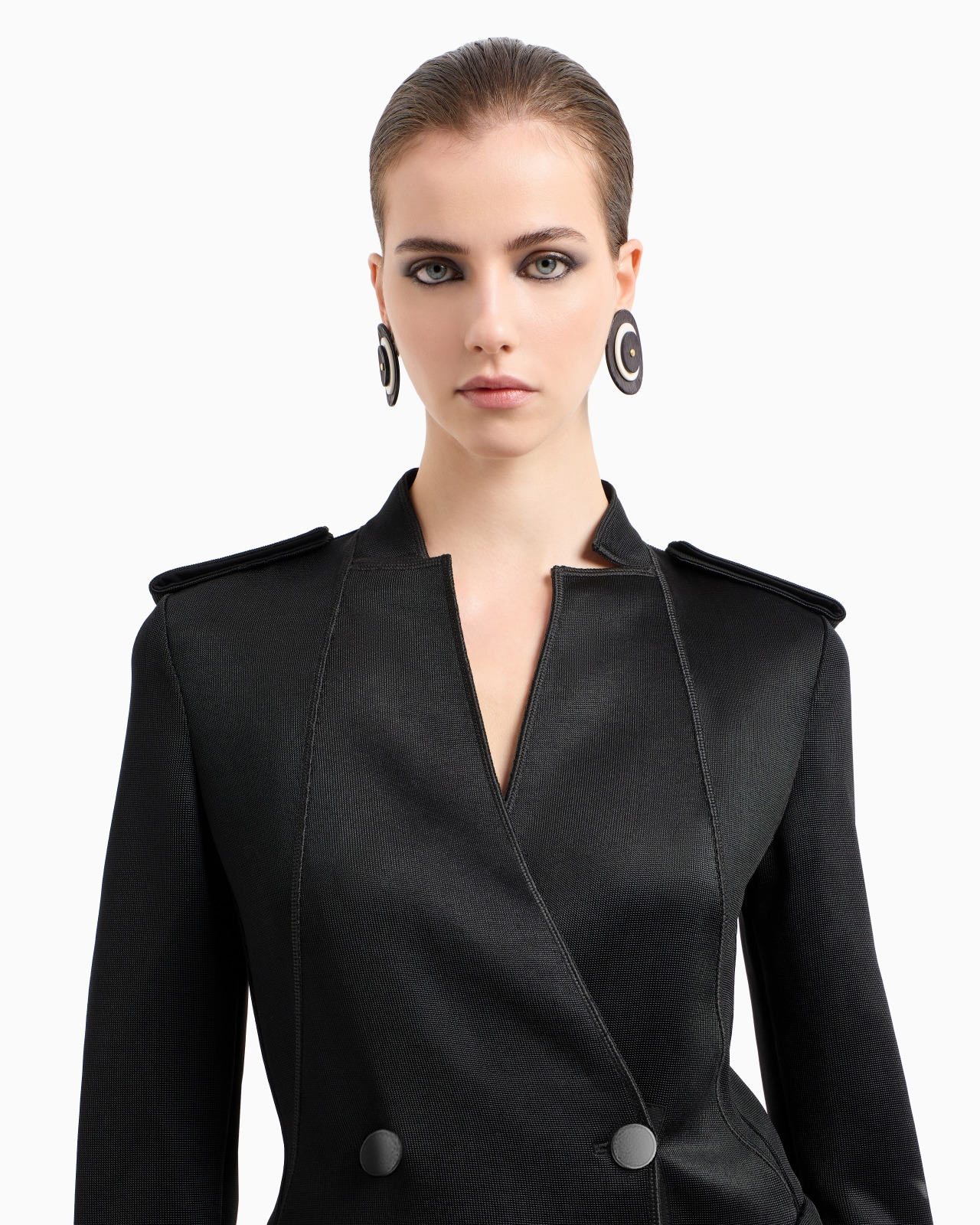 DOUBLE-BREASTED JACKET IN VISCOSE JERSEY - 5