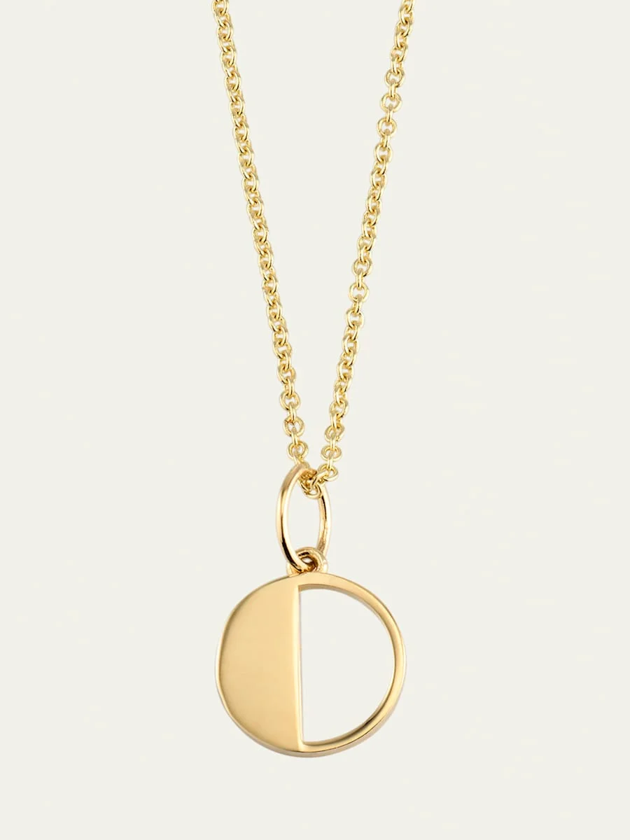 14K Pure Block Initial Necklace - 1