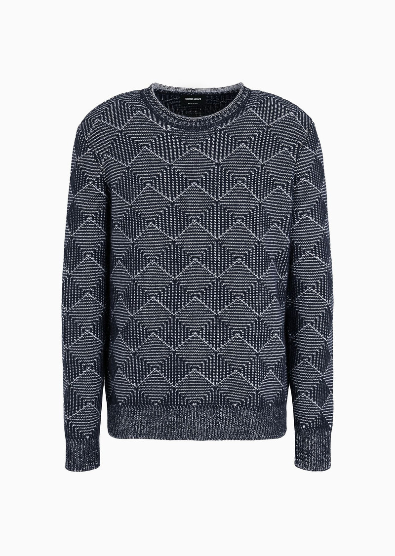 Jacquard cashmere crew-neck jumper 1