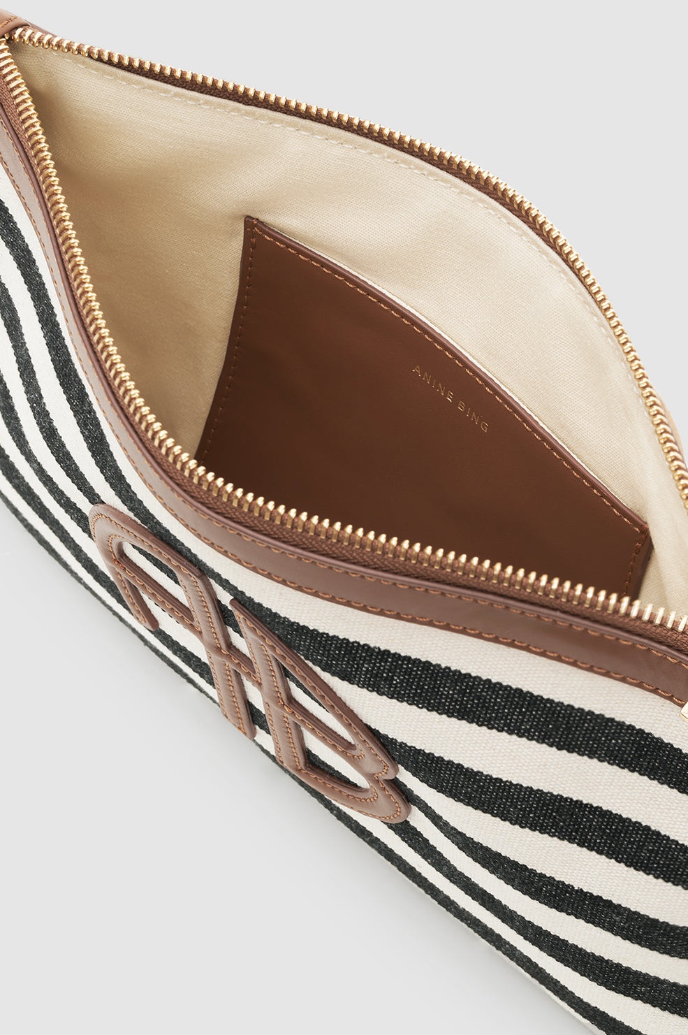 Lili Pouch - Black And Natural Stripe - 4