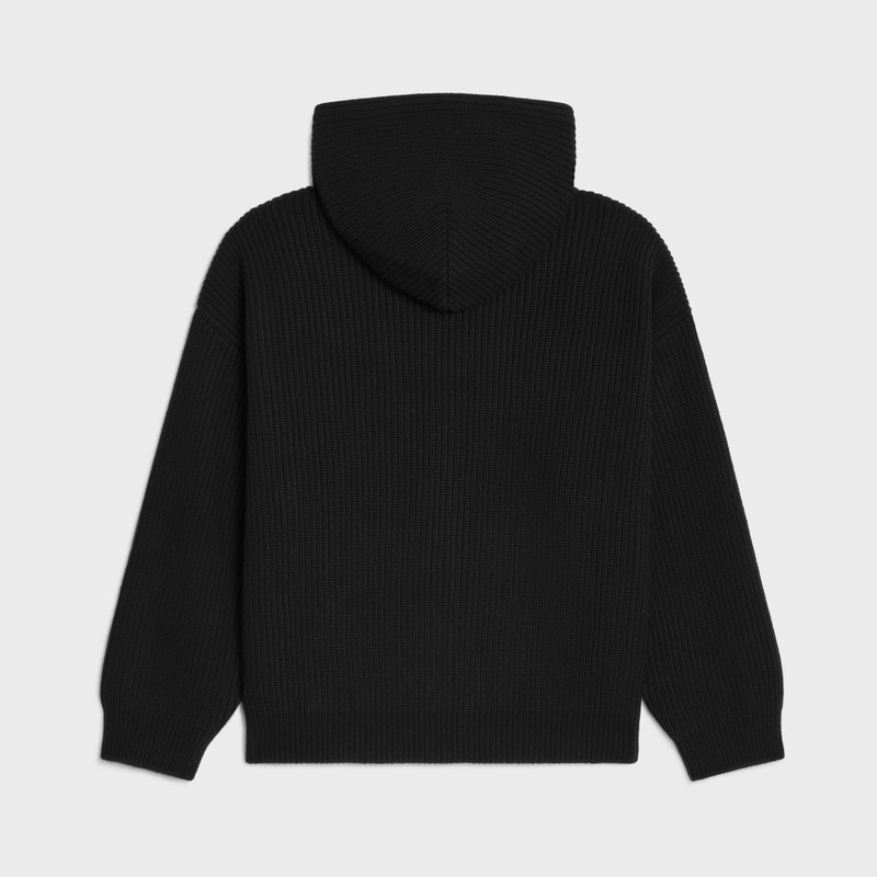 CELINE hooded cardigan IN RIBBED WOOL outlook