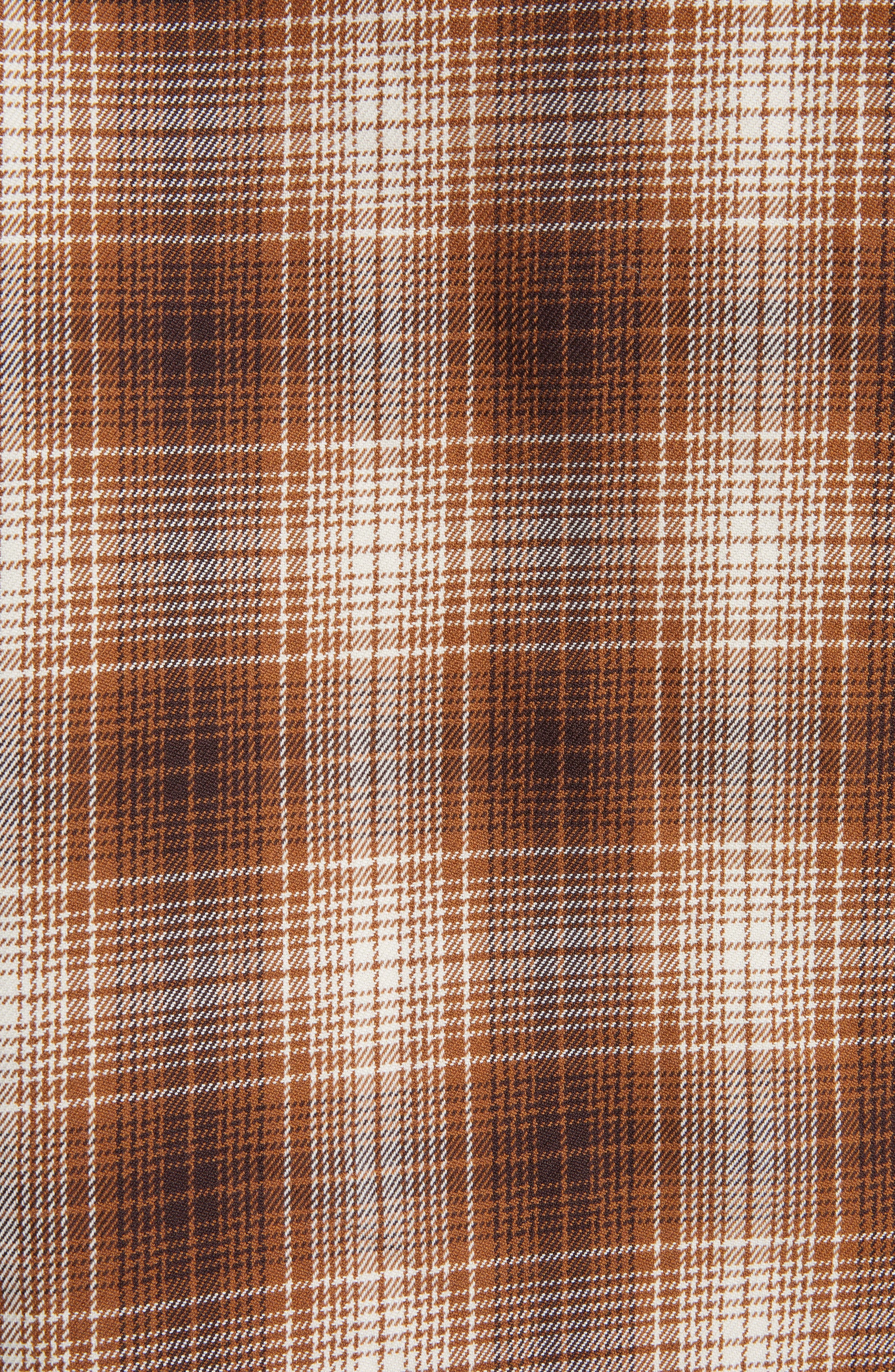 TOM FORD Grand Check Western Shirt in Brown Combo Brown/White at Nordstrom - 6