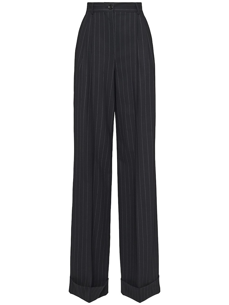 High waist pinstripe flared pants - 1