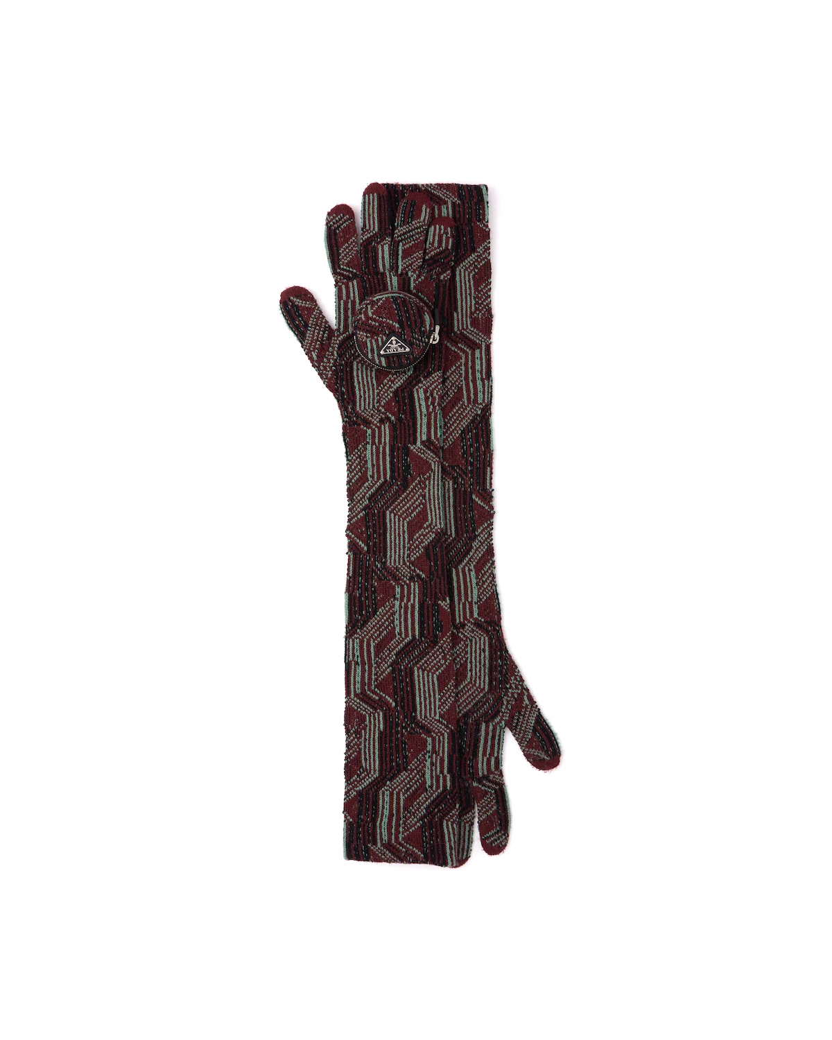 Superfine wool jacquard gloves - 1