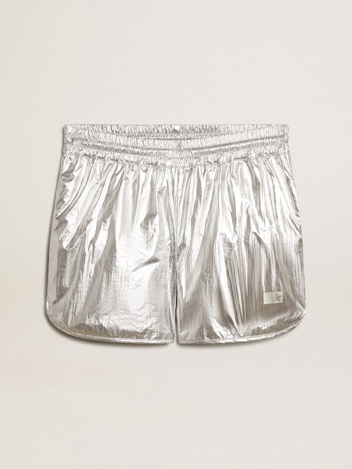 Men's running shorts in silver fabric - 1