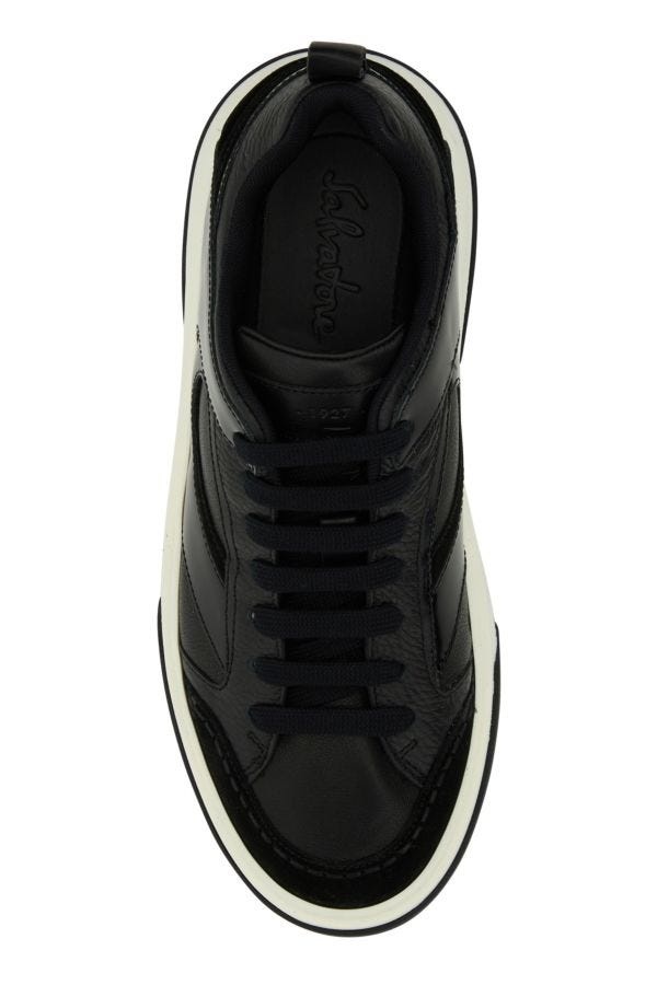 Black leather Cassina Mix sneakers - 4