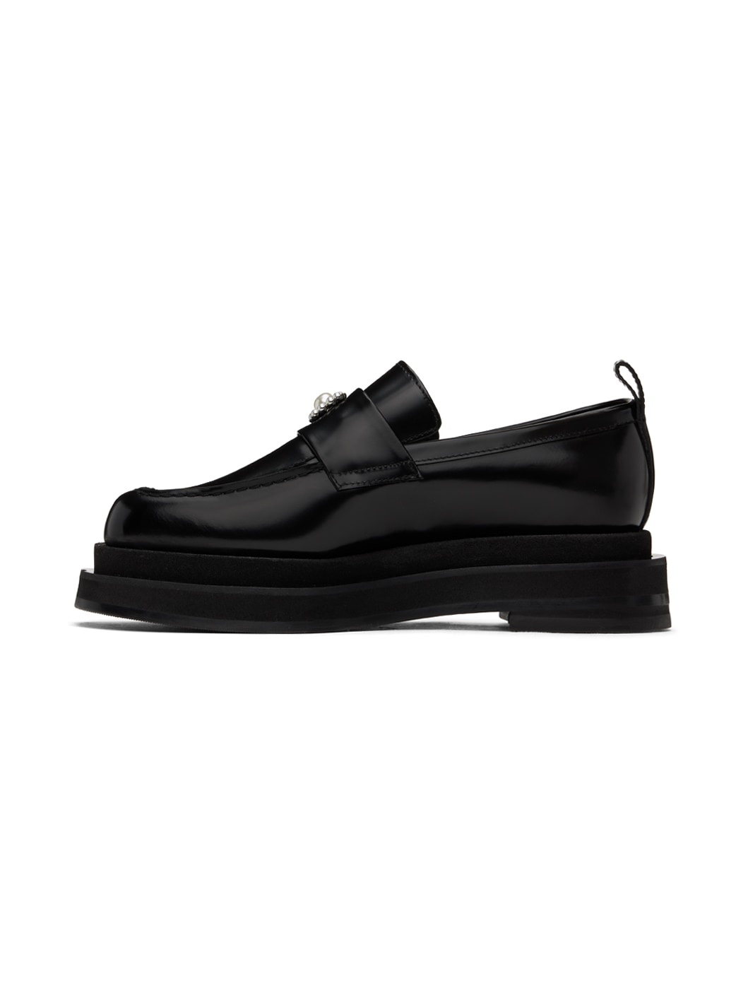 Black Heart Toe Platform Loafers - 3