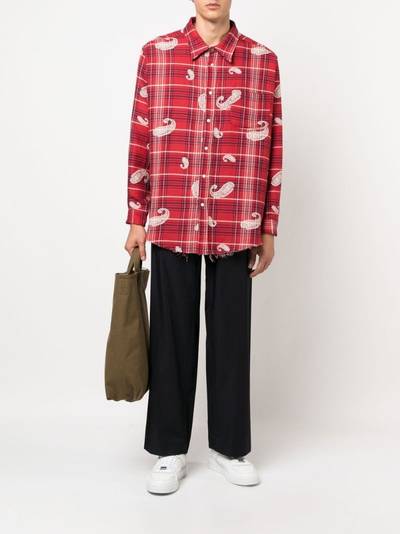 424 paisley-print flannel shirt outlook