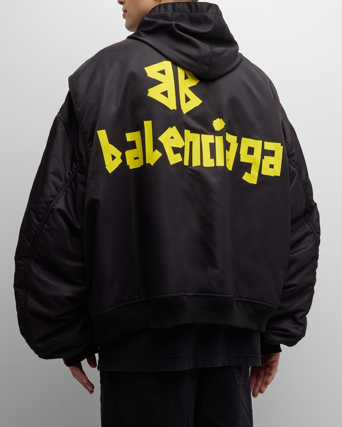 BALENCIAGA Men's Light Hooded Bomber Jacket | REVERSIBLE BALENCIAGA Men's Light Hooded Bomber Jacket | REVERSIBLE