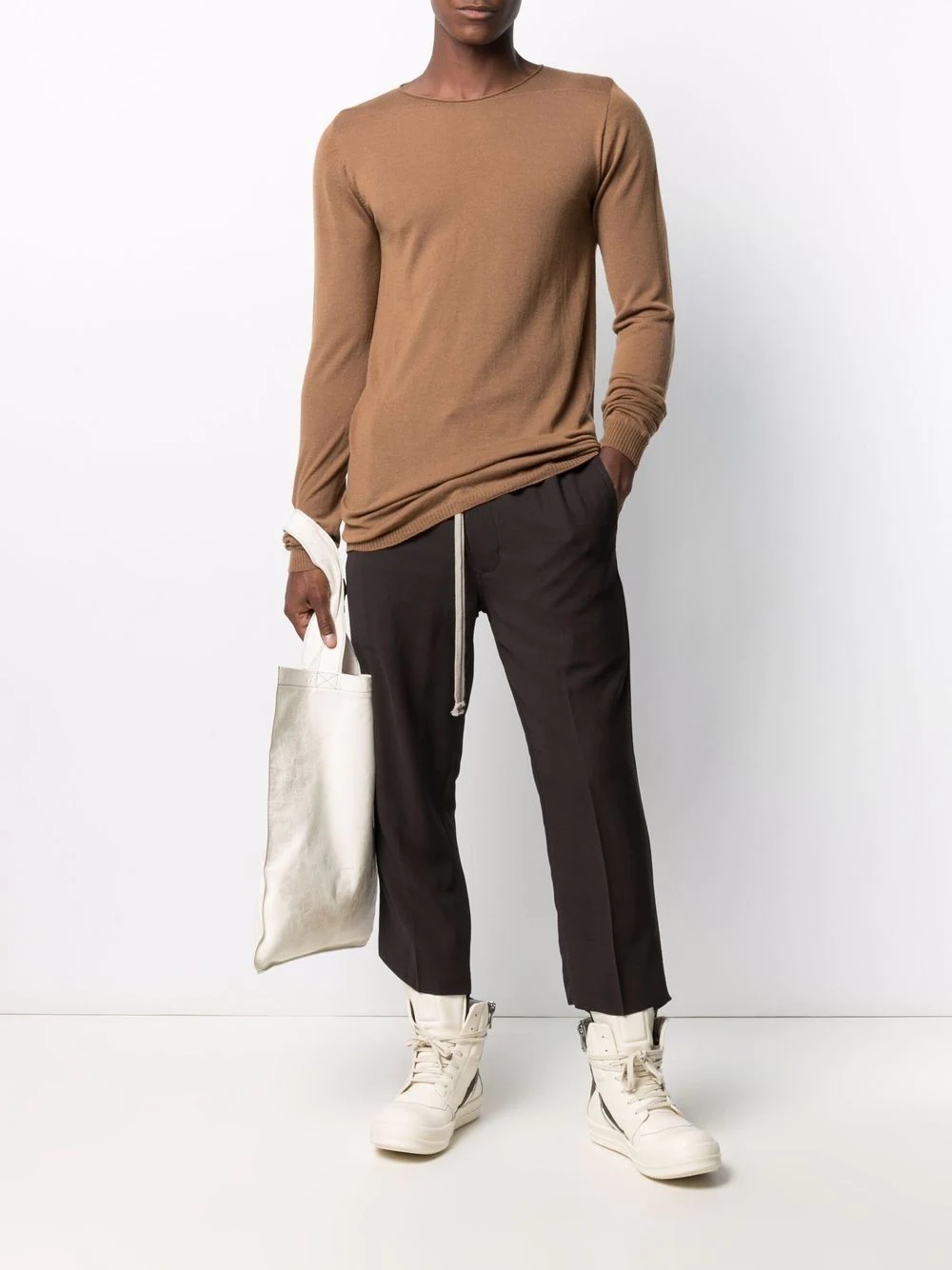 round-neck fine-knit jumper - 2