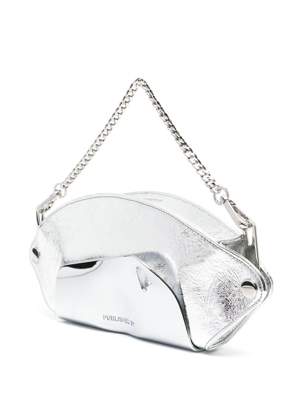 logo-engraved metallic shoulder bag - 2